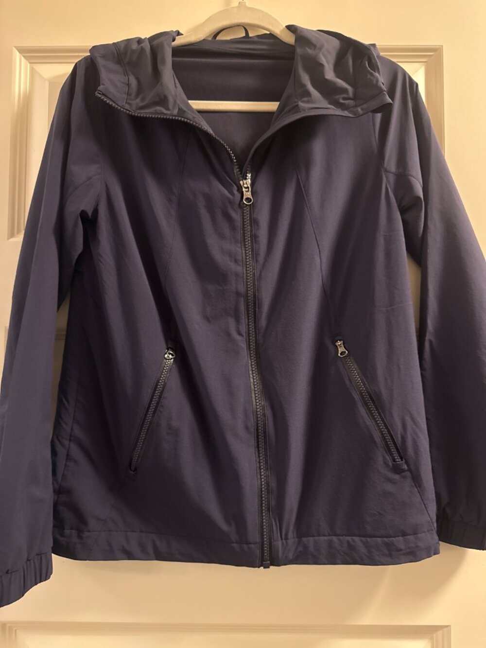 Lululemon Cross Chill Hooded Windbreaker Jacket Navy Blue Size 4